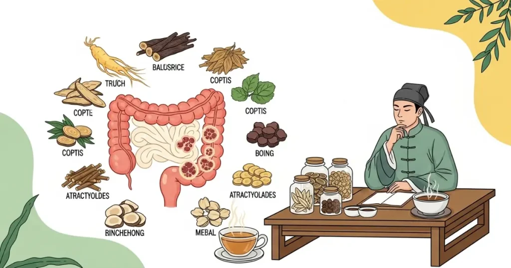 Các vị thuốc Đông y như Hoàng liên, Bạch truật được sử dụng trong bài thuốc chữa polyp đại tràng tận gốc.