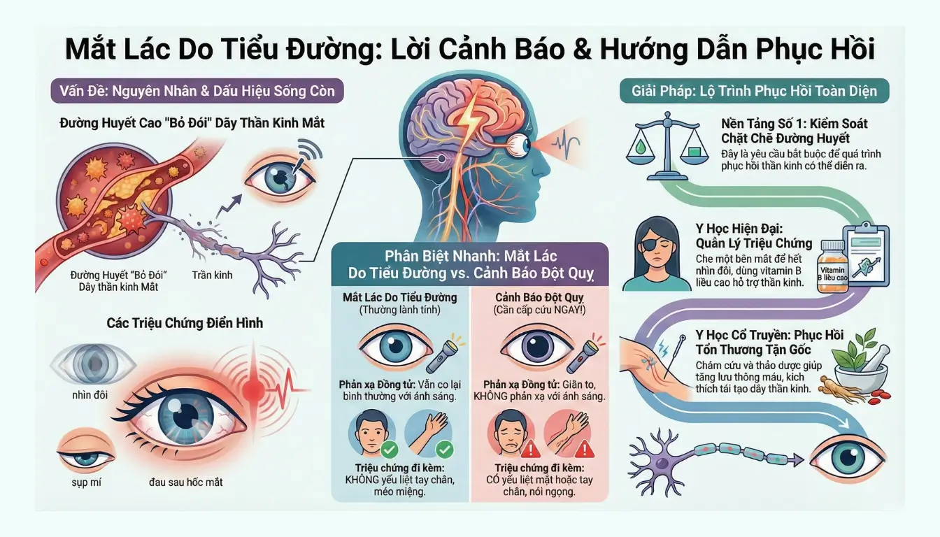 Mắt lác do biến chứng bệnh tiểu đường