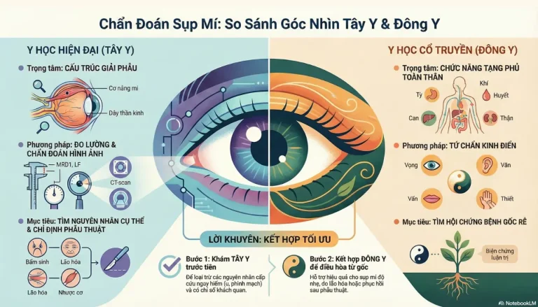 Chẩn đoán sụp mí mắt