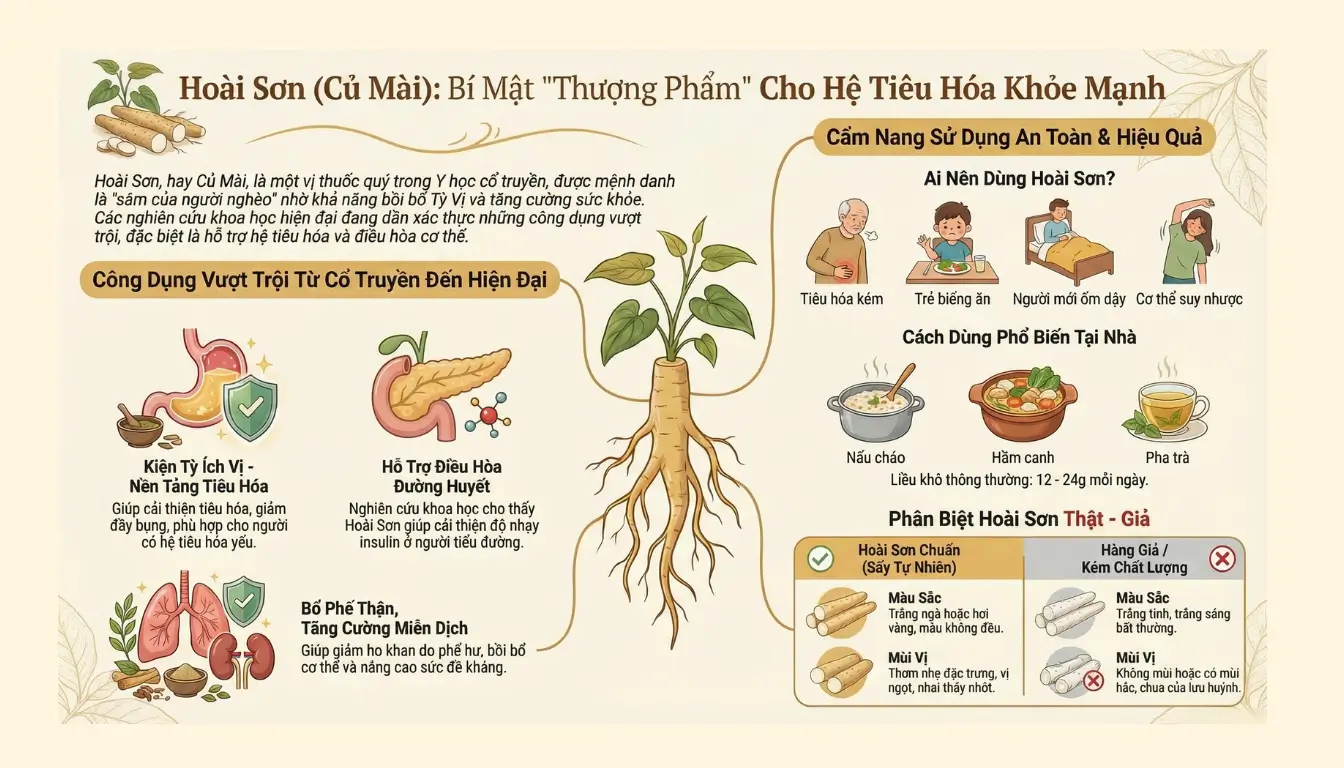 Dược Liệu Hoài Sơn (Củ Mài)
