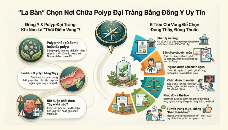Tiêu chí chọn phòng khám chữa polyp đại tràng bằng Đông y Uy tín
