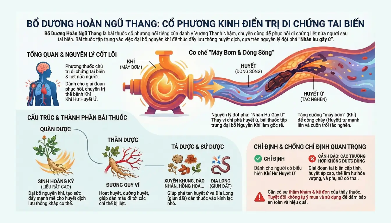 Bài thuốc Bổ Dương Hoàn Ngũ Thang