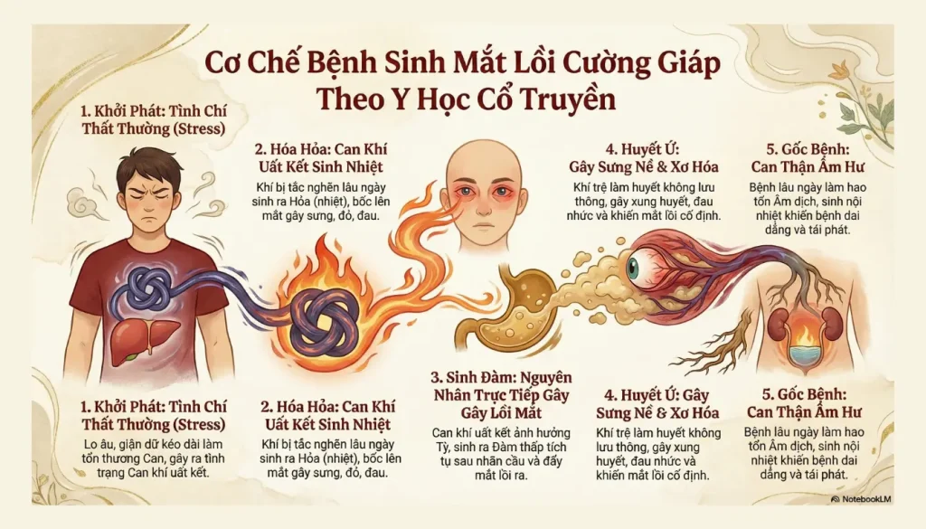 Chữa Mắt Lồi Bằng Đông Y có hiệu quả không? Giải đáp từ chuyên gia Cơ Chế Bệnh Sinh Mắt Lồi Cường Giáp