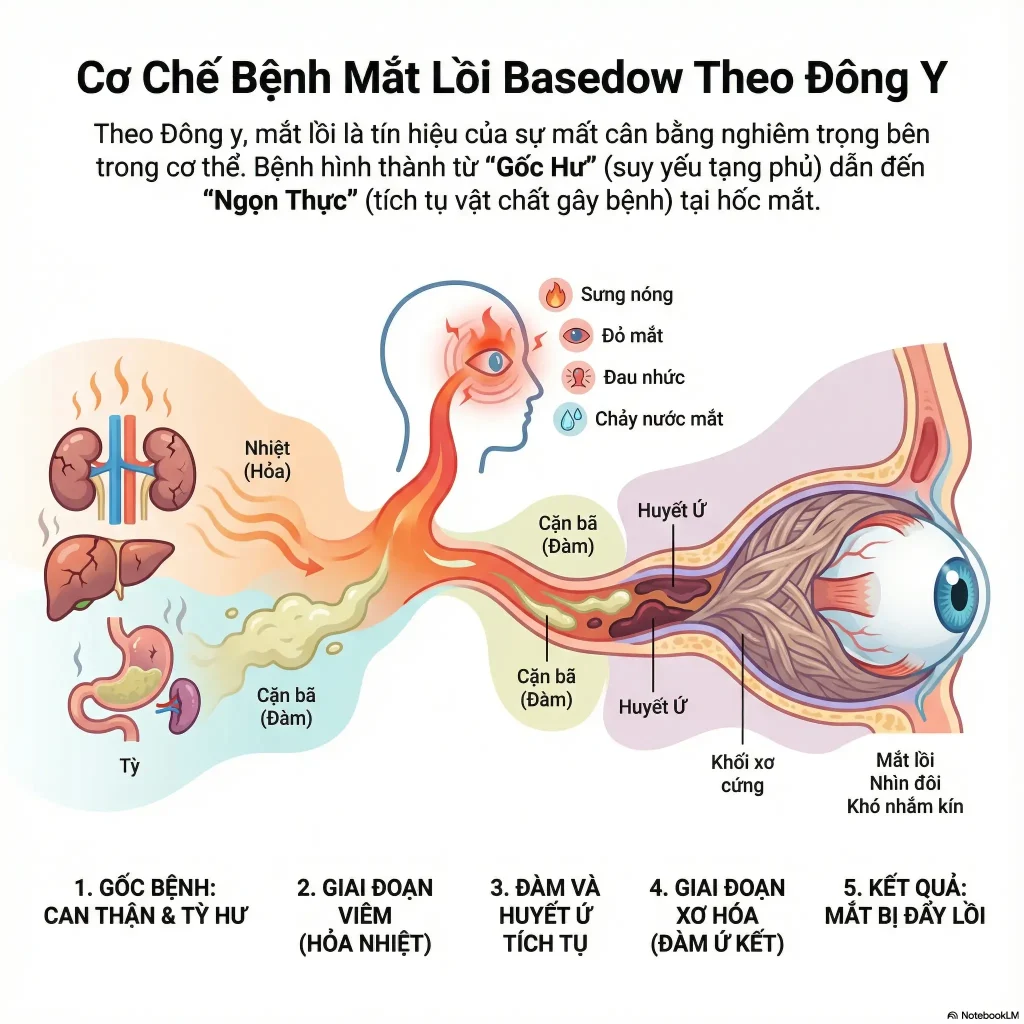 Đông y Sơn Hà Chữa Mắt Lồi Do Cường Giáp (Basedow) Bằng Y Học Cổ Truyền như thế nào? Mắt Lồi Basedow theo lý luận Đông y