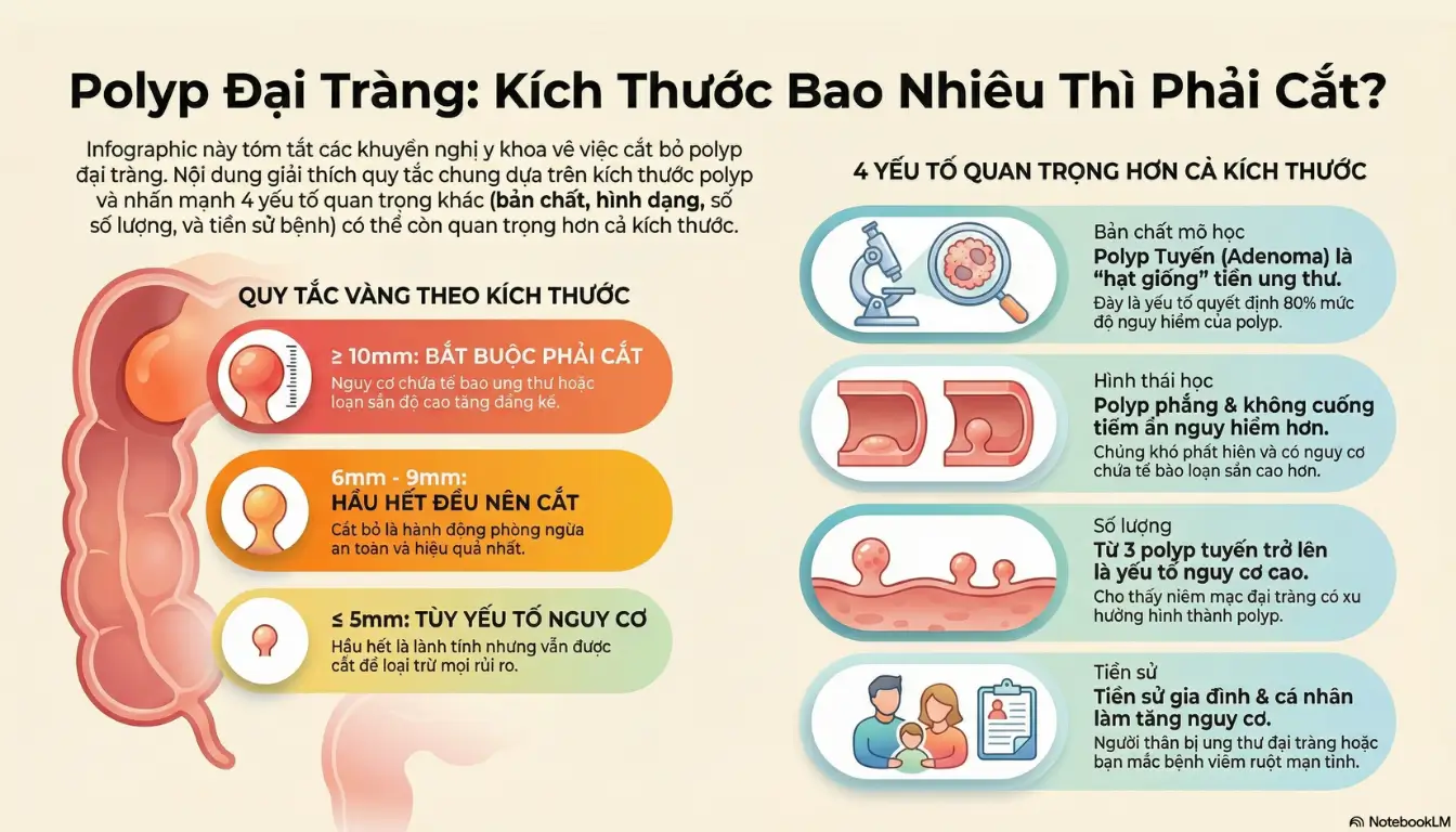 Polyp Đại Tràng Kích Thước Bao Nhiêu Thì Phải Cắt? Giải Đáp Chi Tiết Từ Chuyên Gia
