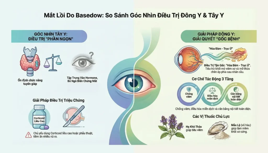 Chữa Mắt Lồi Bằng Đông Y có hiệu quả không? Giải đáp từ chuyên gia so sanh dieu tri mat loi cuong giap bang dong tay y