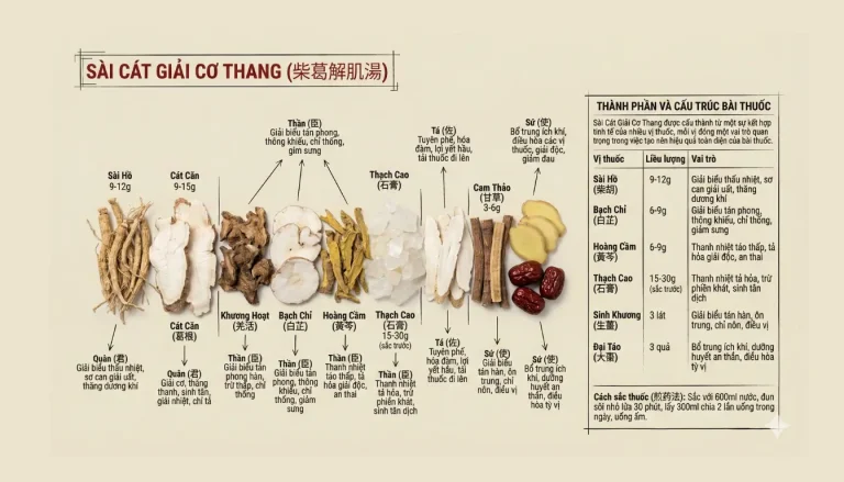 Sài Cát Giải Cơ Thang (柴葛解肌湯) - Bài Thuốc Kinh Điển Giải Biểu Thanh Nhiệt