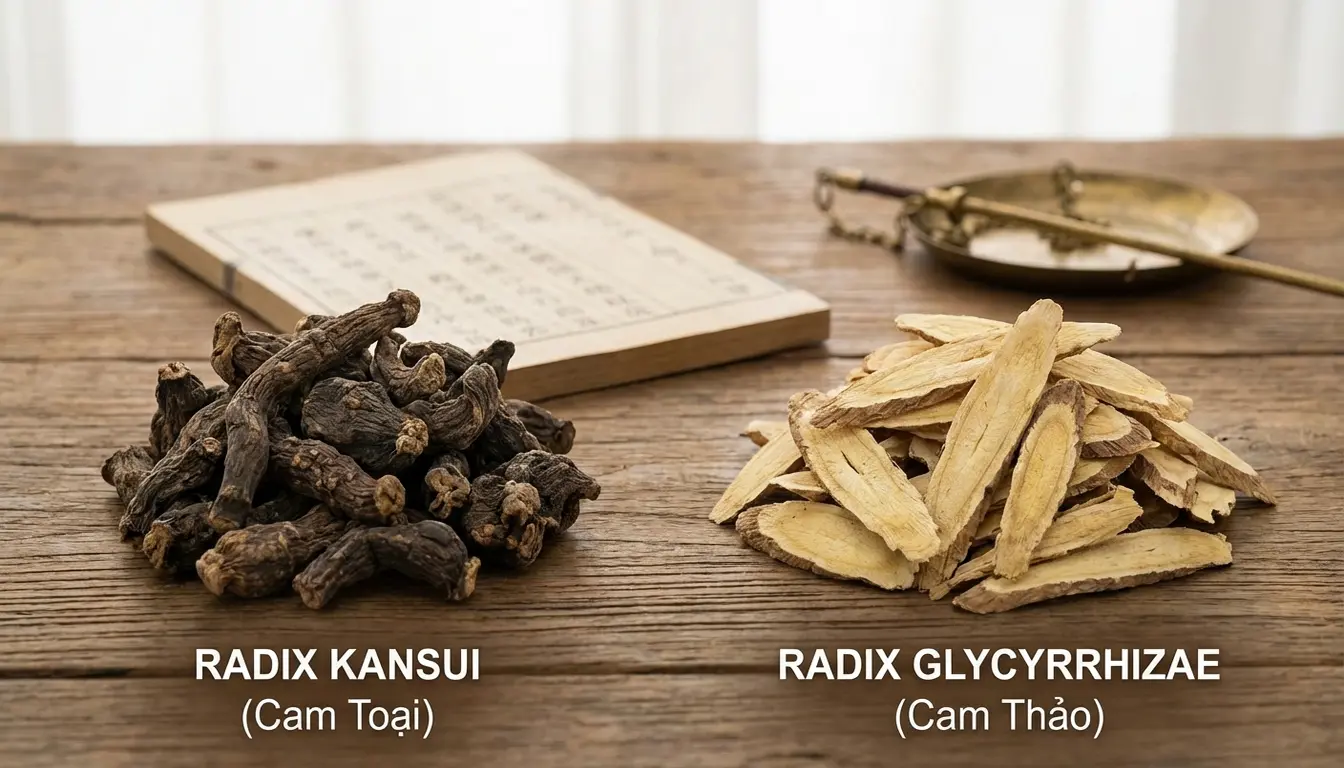 cam toai va cam thao giai ma cap thuoc dai ky kinh dien trong thap bat phan cua dong y