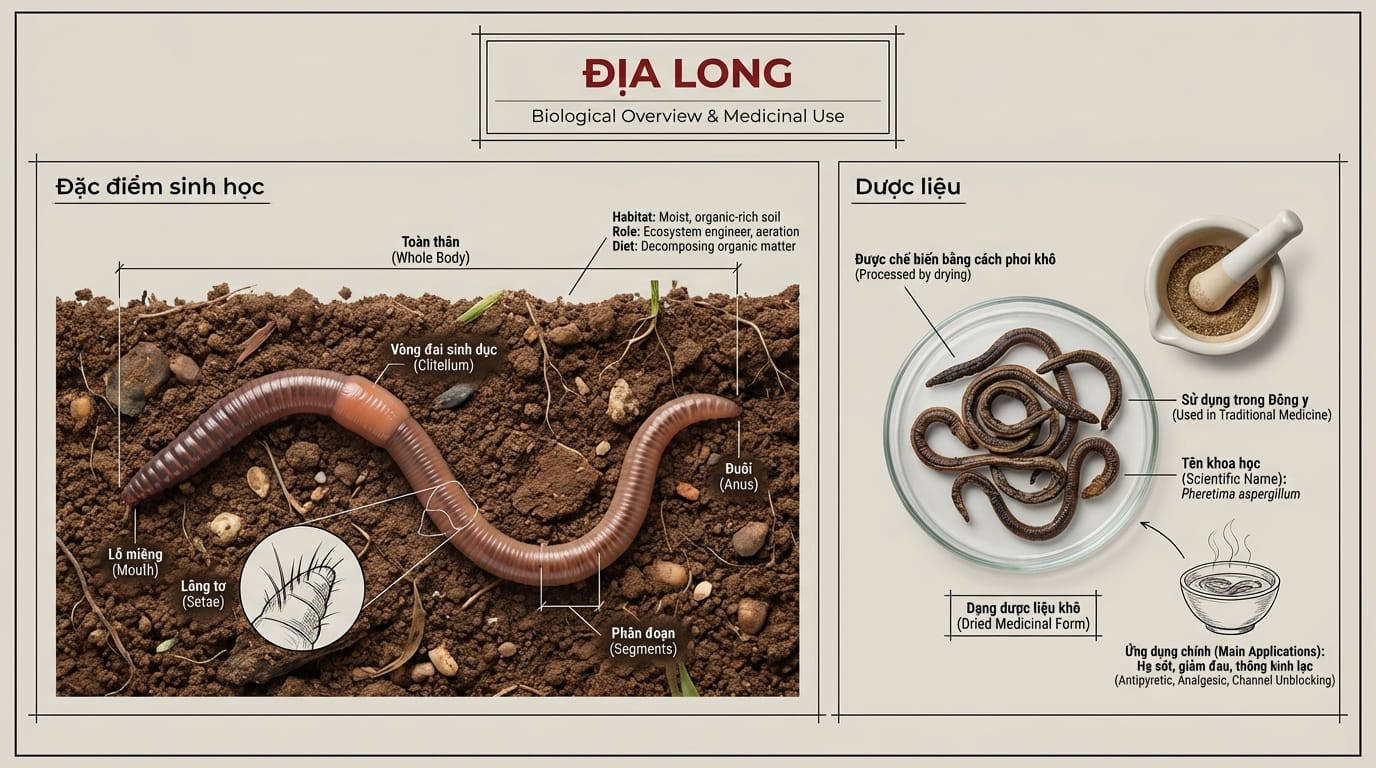 1. Tổng Quan Về Địa Long – Từ Sinh Vật Dưới Lòng Đất Đến Vị Thuốc Quý Trên Kệ Thuốc
