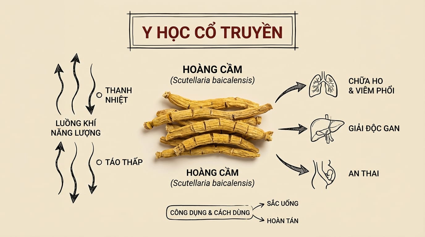Hoàng Cầm (黄芩): Vị Thuốc Thanh Phế Nhiệt, Trừ Thấp & An Thai – Khắc Tinh Của Các Chứng Viêm 3: Luận Giải Sâu Sắc Về Hoàng Cầm Theo Y Học Cổ Truyền