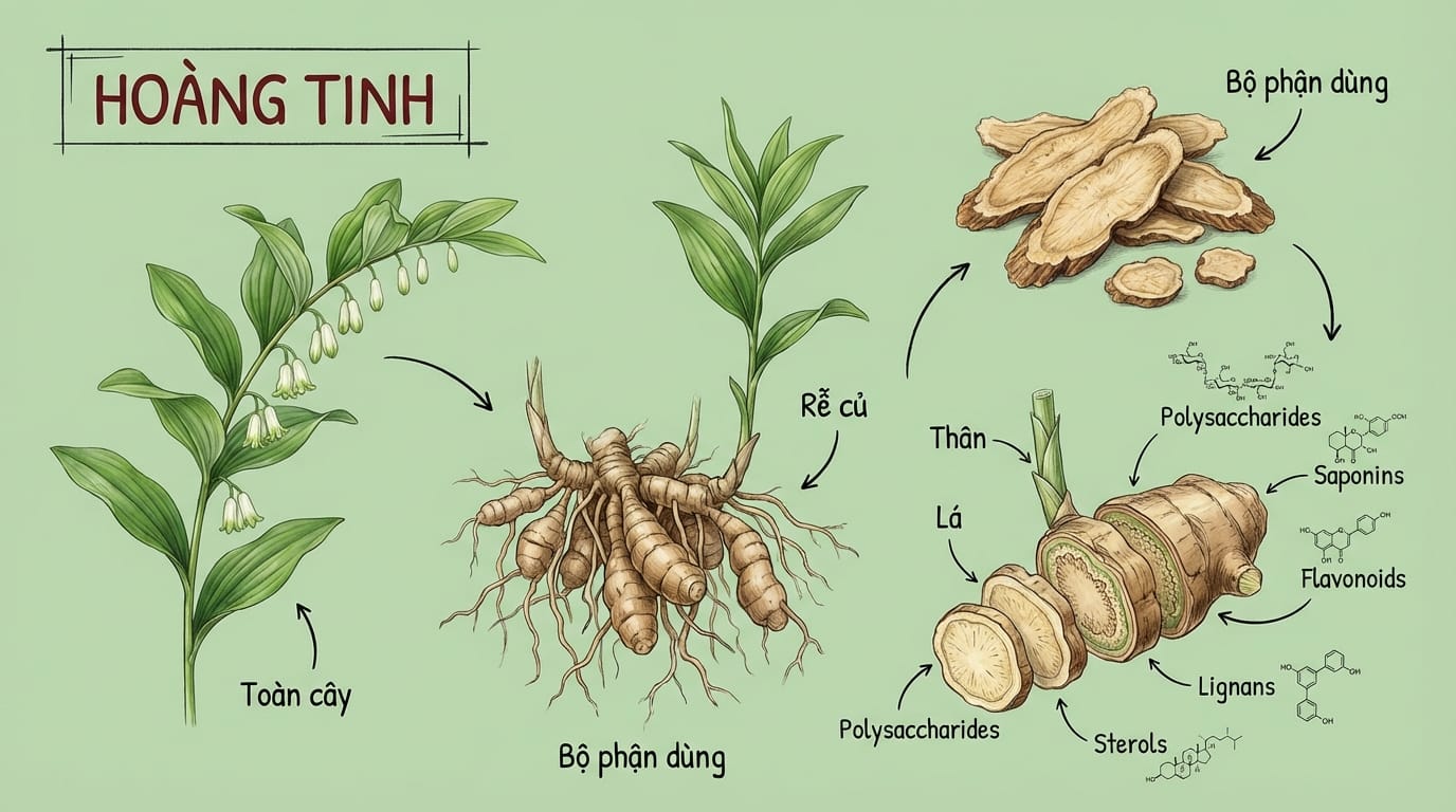 2. Phân Tích Dược Tính Của Hoàng Tinh Theo Y Học Hiện Đại