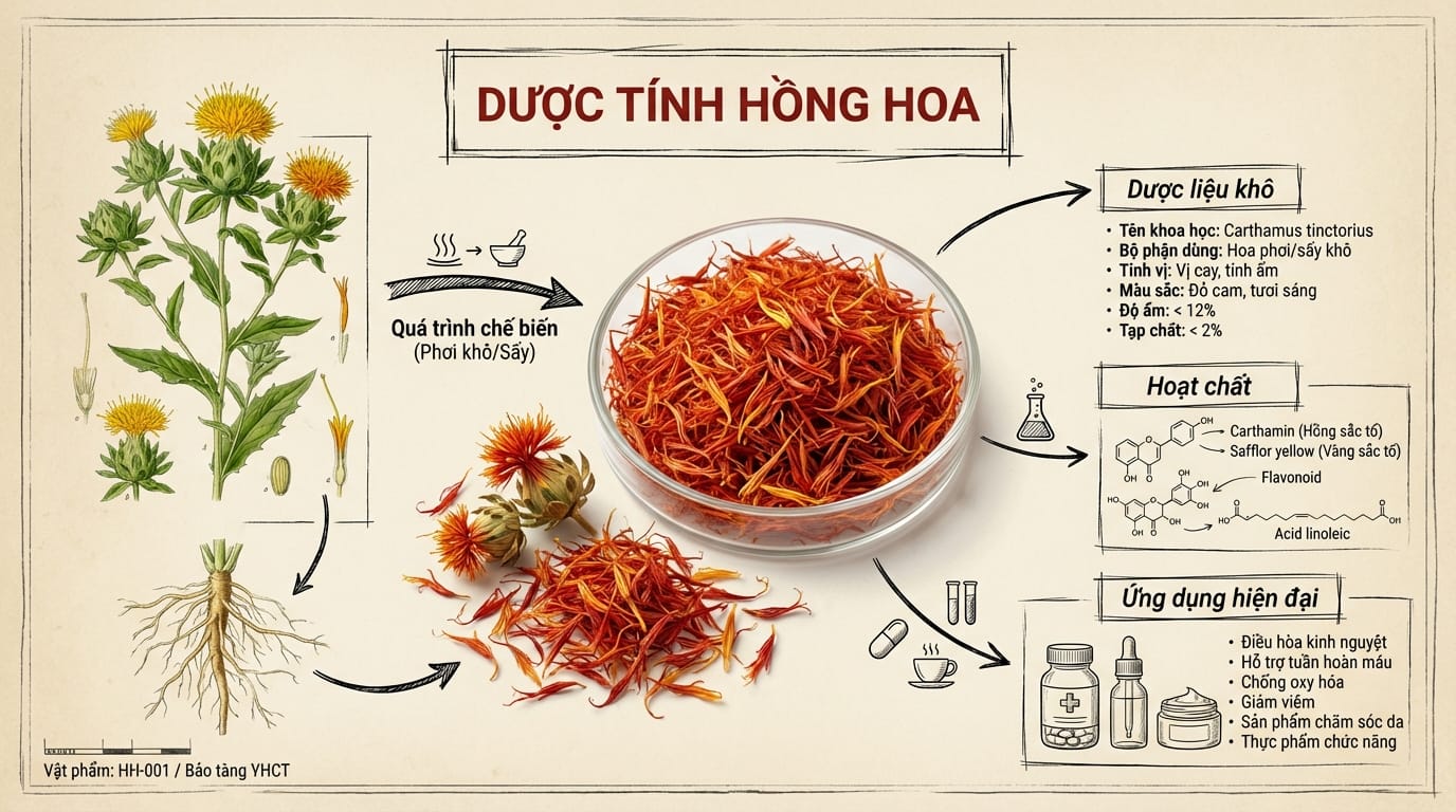 2. PHÂN TÍCH DƯỢC TÍNH CỦA HỒNG HOA VÀ ỨNG DỤNG THEO Y HỌC HIỆN ĐẠI