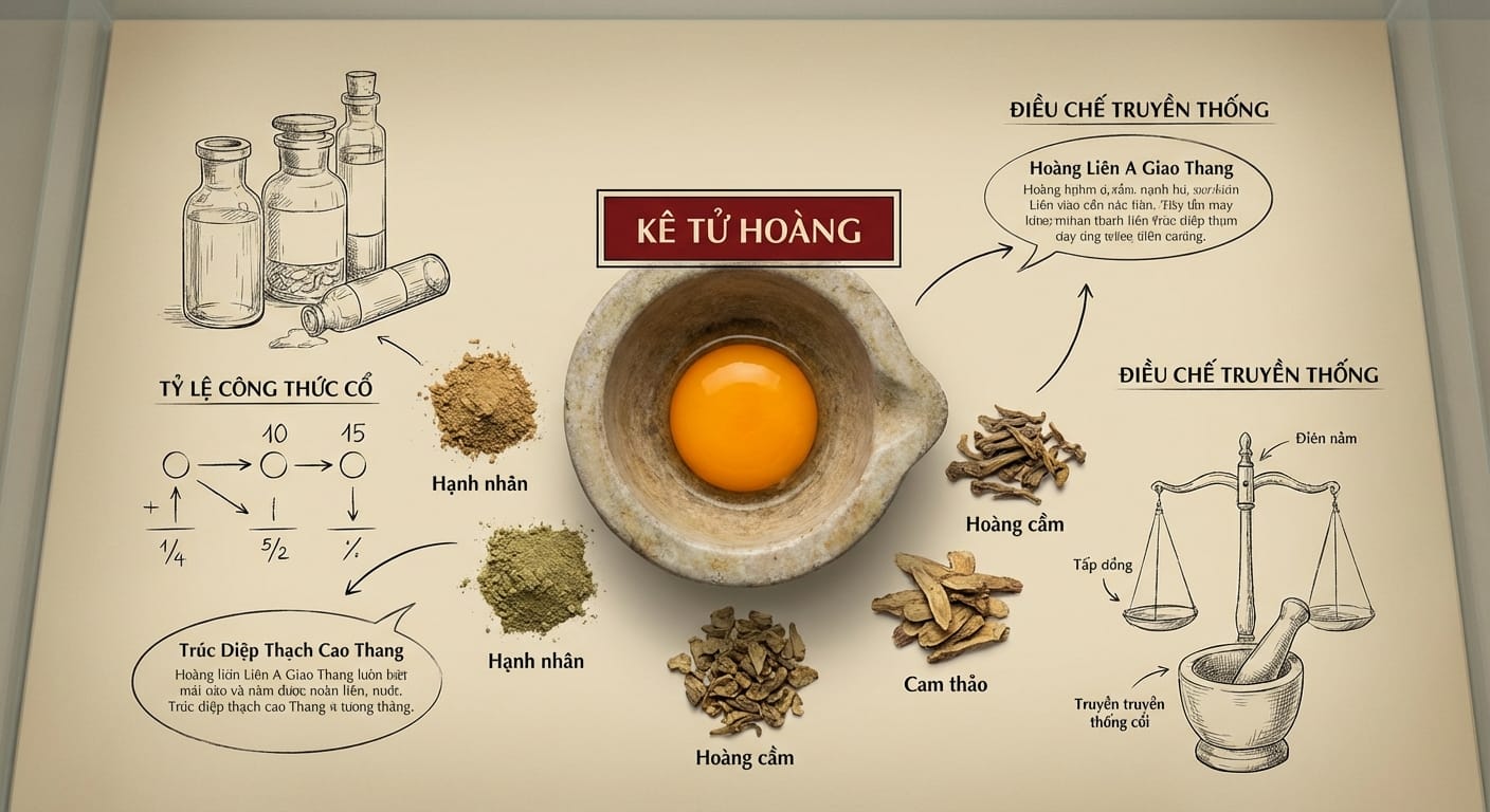 Kê Tử Hoàng: Vị Thuốc "Tư Âm Dưỡng Huyết" Trân Quý Ẩn Mình Trong Lớp Vỏ Canxi 5. Ứng Dụng Trong Các Bài Thuốc Cổ Phương Kinh Điển
