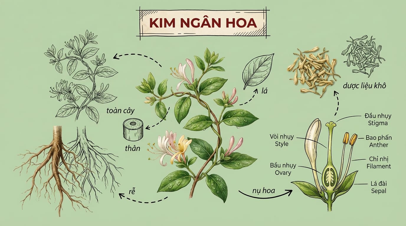 2. Phân Tích Dược Tính & Ứng Dụng Của Kim Ngân Hoa Theo Y Học Hiện Đại