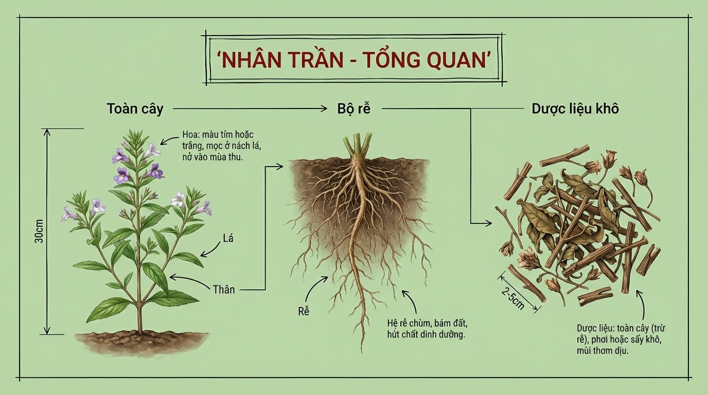 Nhân Trần: Vị Thuốc Thanh Nhiệt Lợi Thấp – “Thánh Dược” Trị Chứng Hoàng Đản Của Đông Y 1. Tổng Quan Về Nhân Trần – Sự Thật Về Tên Gọi Và Nguồn Gốc