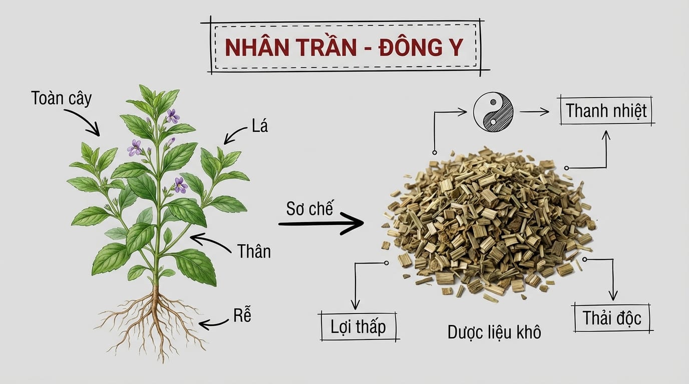Nhân Trần: Vị Thuốc Thanh Nhiệt Lợi Thấp – “Thánh Dược” Trị Chứng Hoàng Đản Của Đông Y 3. Luận Giải Về Nhân Trần Theo Y Học Cổ Truyền