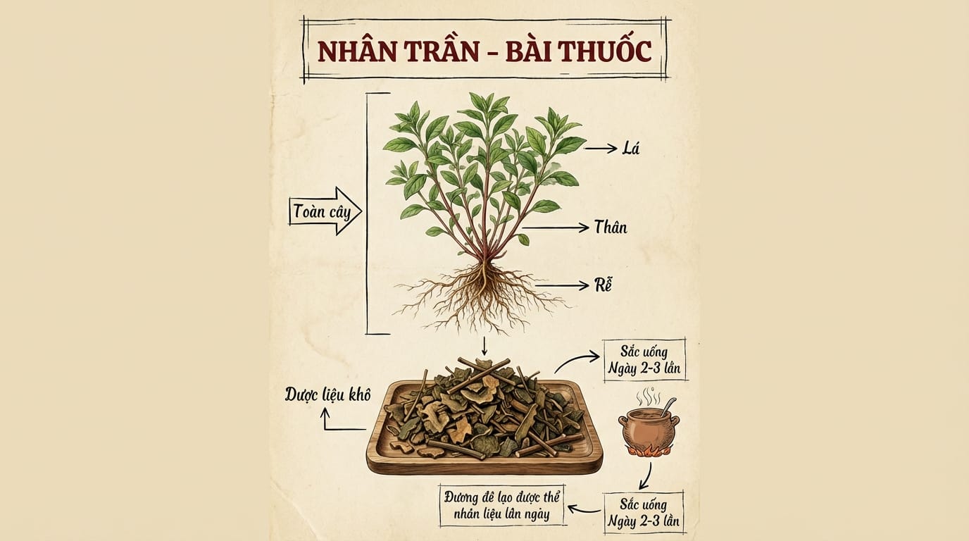 Nhân Trần: Vị Thuốc Thanh Nhiệt Lợi Thấp – “Thánh Dược” Trị Chứng Hoàng Đản Của Đông Y 4. Ứng Dụng Lâm Sàng Và Các Bài Thuốc Cổ Phương Kinh Điển