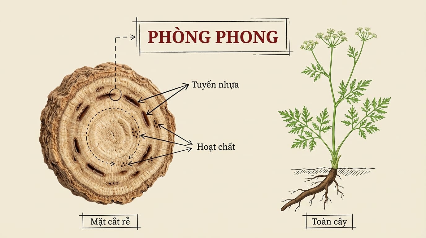 Phòng Phong (防风): Vị thuốc “Thánh Dược” Khu Phong – “Khắc tinh” của Cảm Mạo, Dị Ứng và Đau Nhức Xương Khớp 2. Phân Tích Dược Tính Của Phòng Phong Theo Y Học Hiện Đại