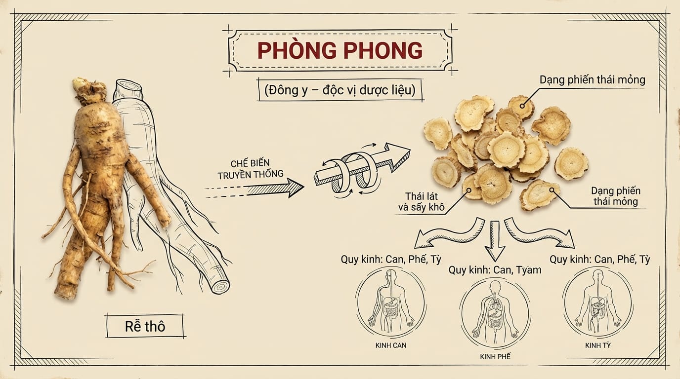 Phòng Phong (防风): Vị thuốc “Thánh Dược” Khu Phong – “Khắc tinh” của Cảm Mạo, Dị Ứng và Đau Nhức Xương Khớp 3. Luận Giải Sâu Sắc Về Phòng Phong Theo Y Học Cổ Truyền
