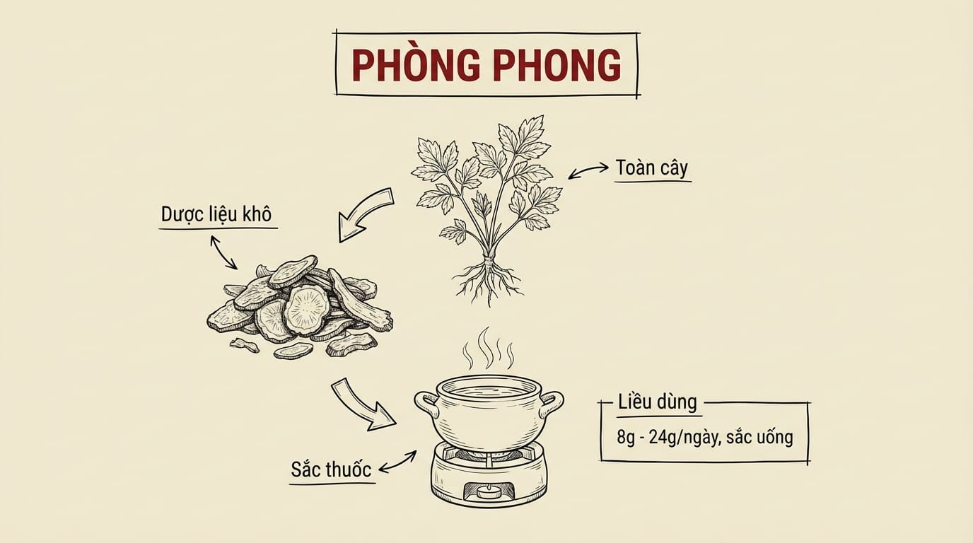 Phòng Phong (防风): Vị thuốc “Thánh Dược” Khu Phong – “Khắc tinh” của Cảm Mạo, Dị Ứng và Đau Nhức Xương Khớp 4. Hướng Dẫn Sử Dụng Phòng Phong An Toàn và Tối Ưu Hiệu Quả
