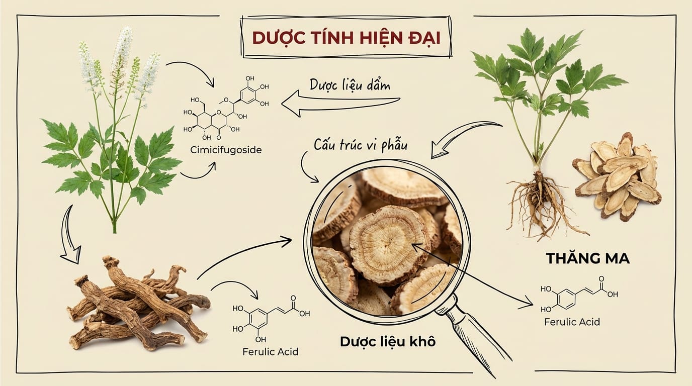 2. Phân Tích Dược Tính Của Thăng Ma Theo Y Học Hiện Đại
