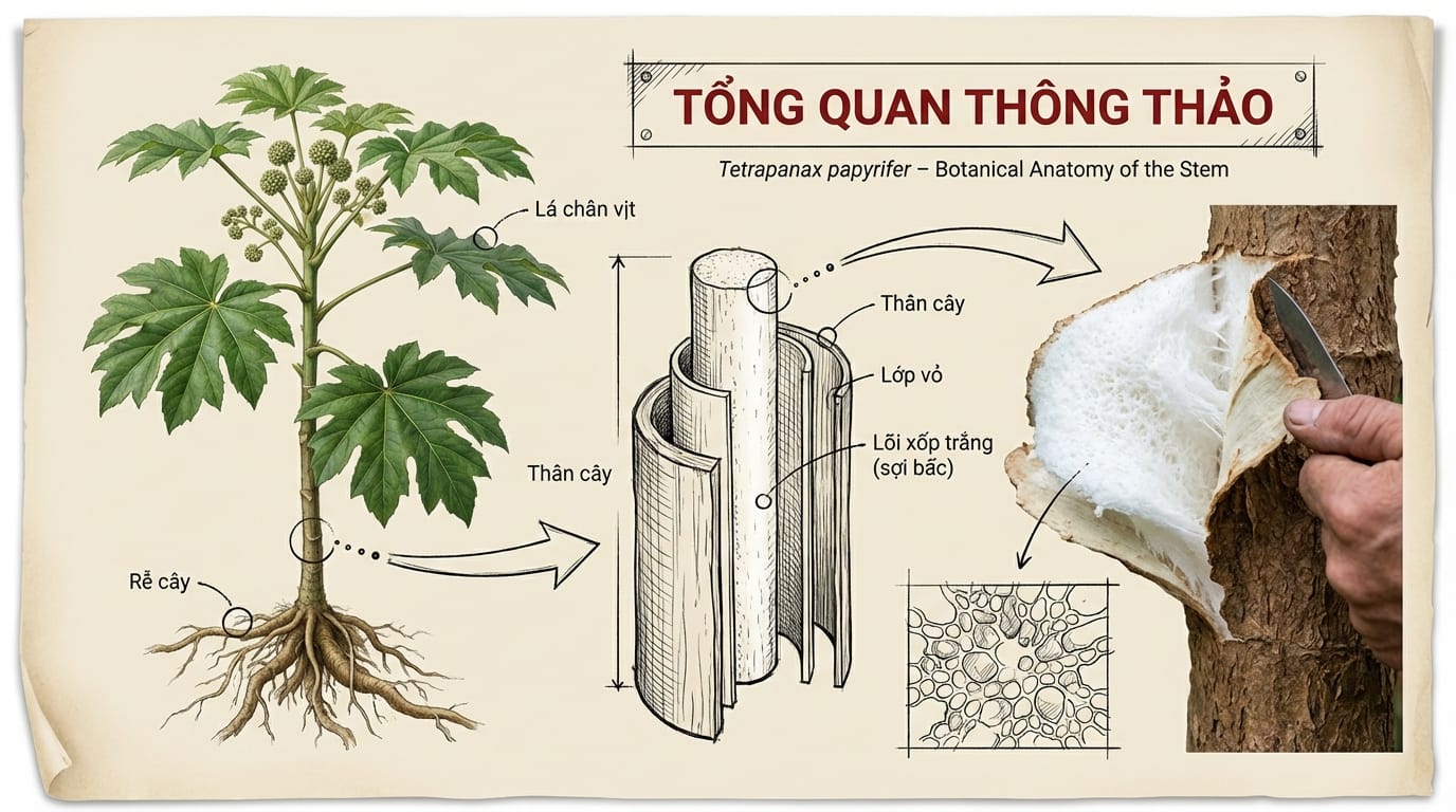 Thông Thảo (通草): Vị thuốc Thanh Nhiệt Lợi Thủy “Bảo Bối” Cho Phụ Nữ Sau Sinh Giúp Thông Tia, Lợi Sữa 1. Tổng Quan Về Thông Thảo – “Sợi Bấc Khơi Dòng Chảy Cơ Thể”