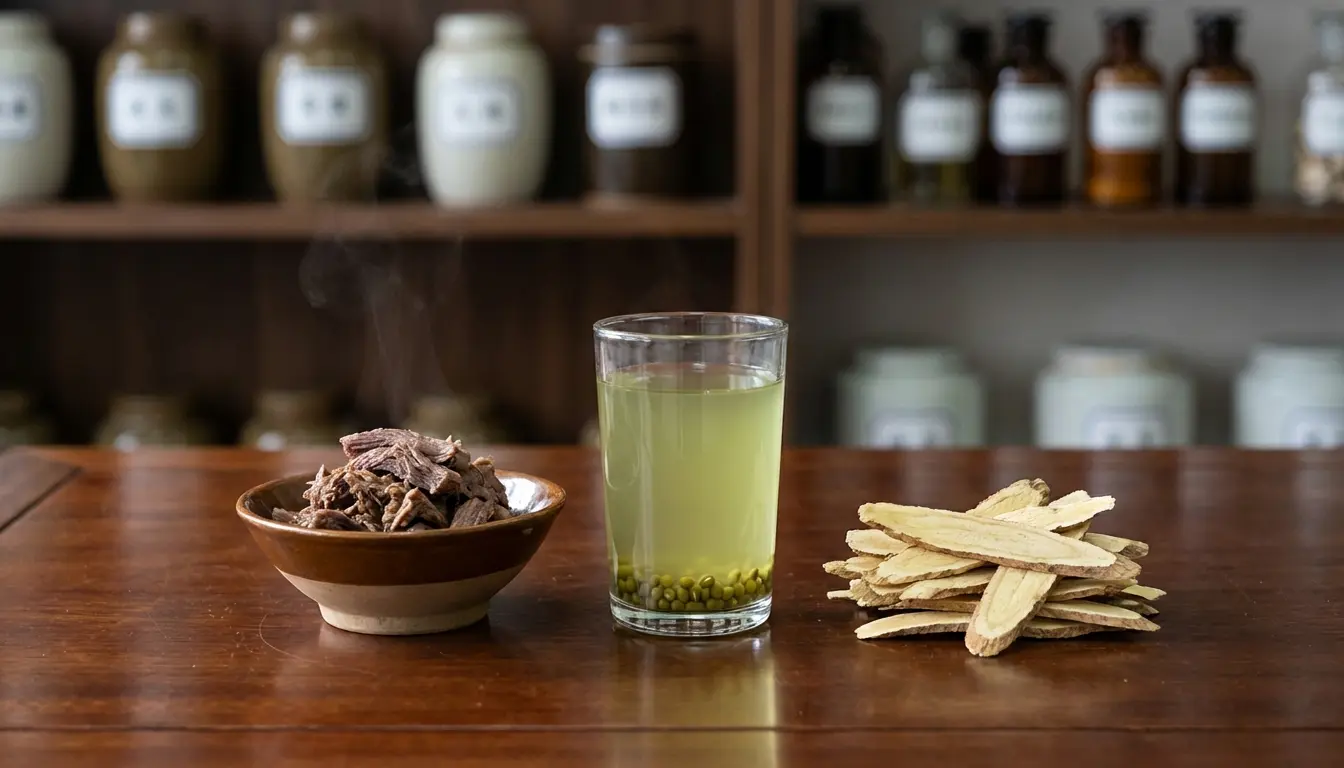 thuc hu an thit cho uong nuoc dau xanh gay truong bung goc nhin dong y cach hoa giai bang cam thao