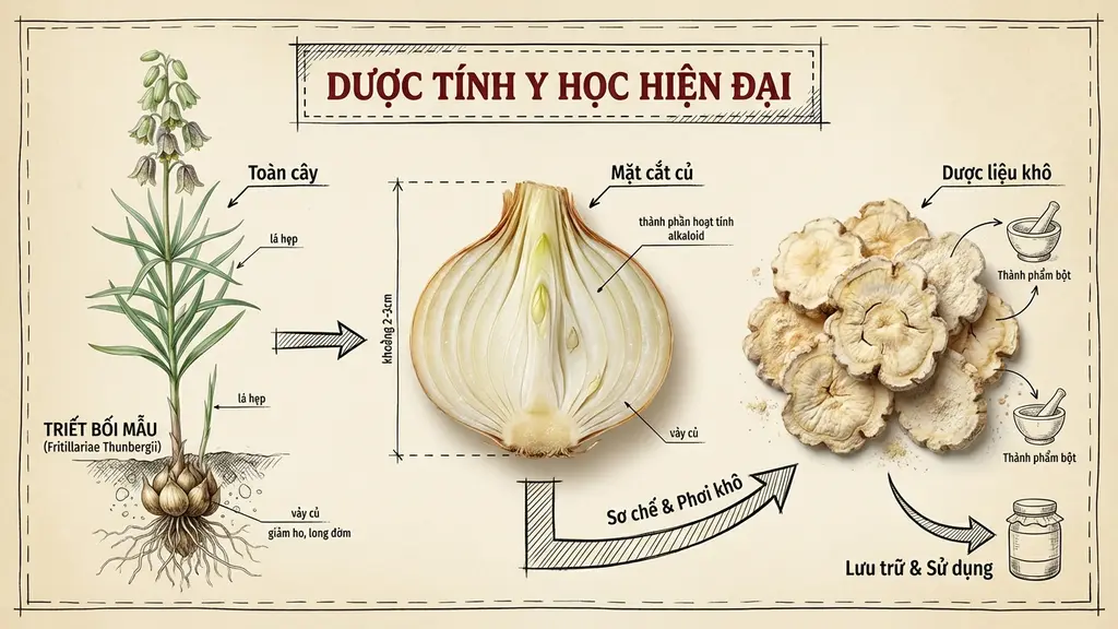 2. Phân Tích Dược Tính Của Triết Bối Mẫu Theo Y Học Hiện Đại